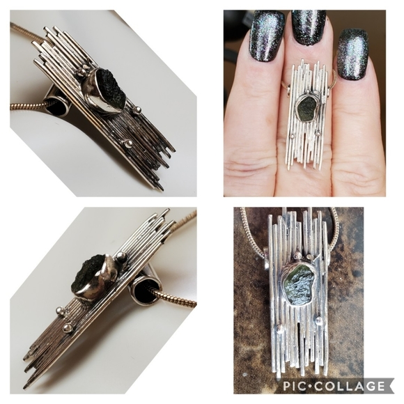 Genuine Czech Moldavite Pendant Necklace - Picture 2 of 5